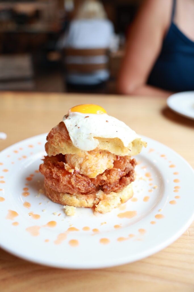 a photo of a biscuit from Vicious biscuits, one of the top places to eat in Charleston, SC