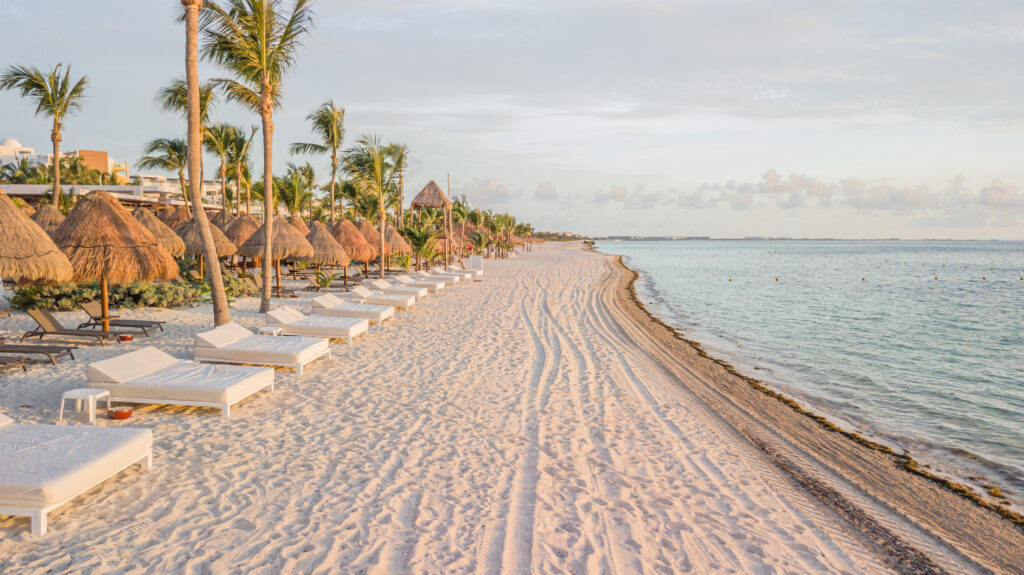 Beach front of Playa Mujeres on the blog for Are Excellence Collection Hotels the best?